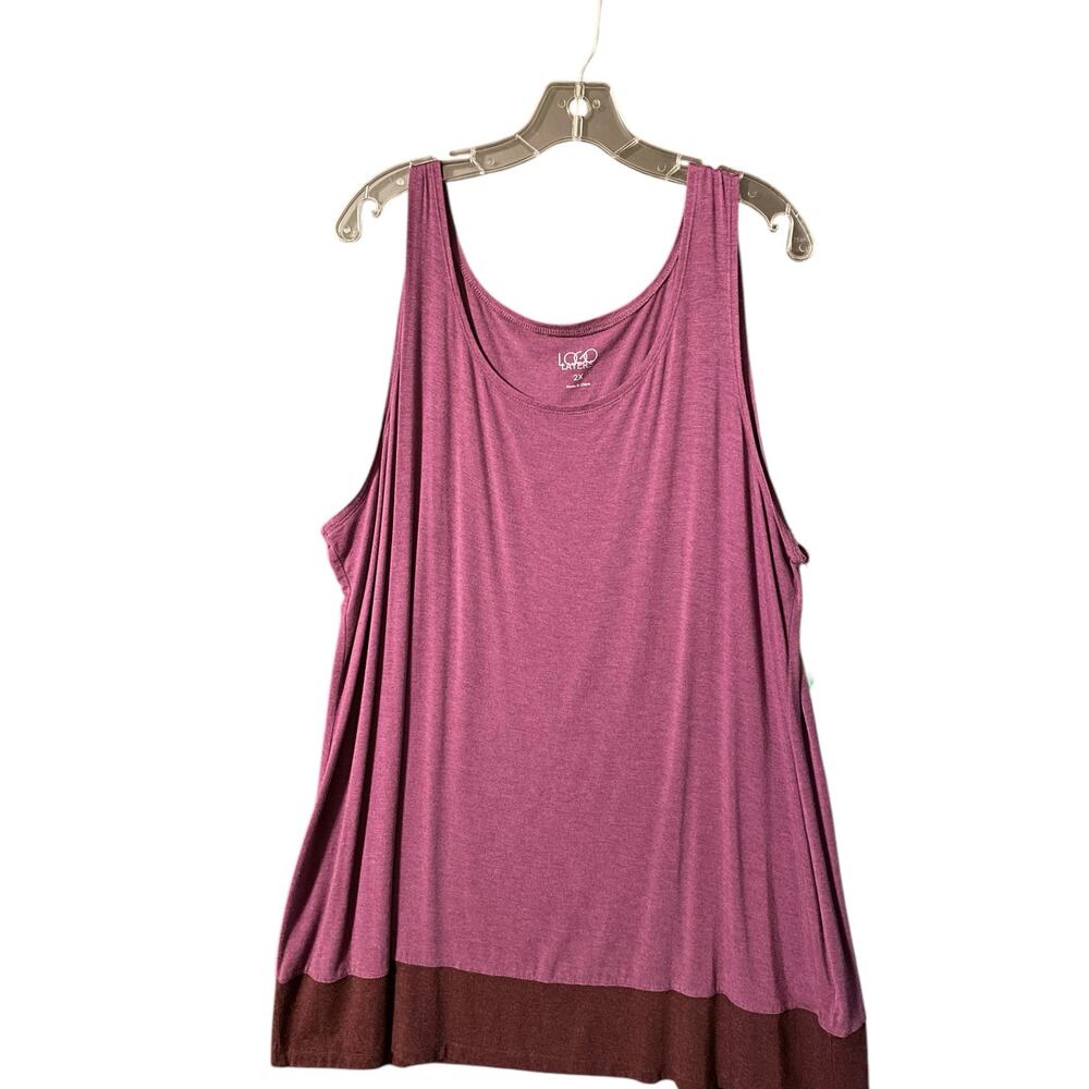 Logo‎ 2x Plum Tunic Length Tank Top P2P 25" Length 32"